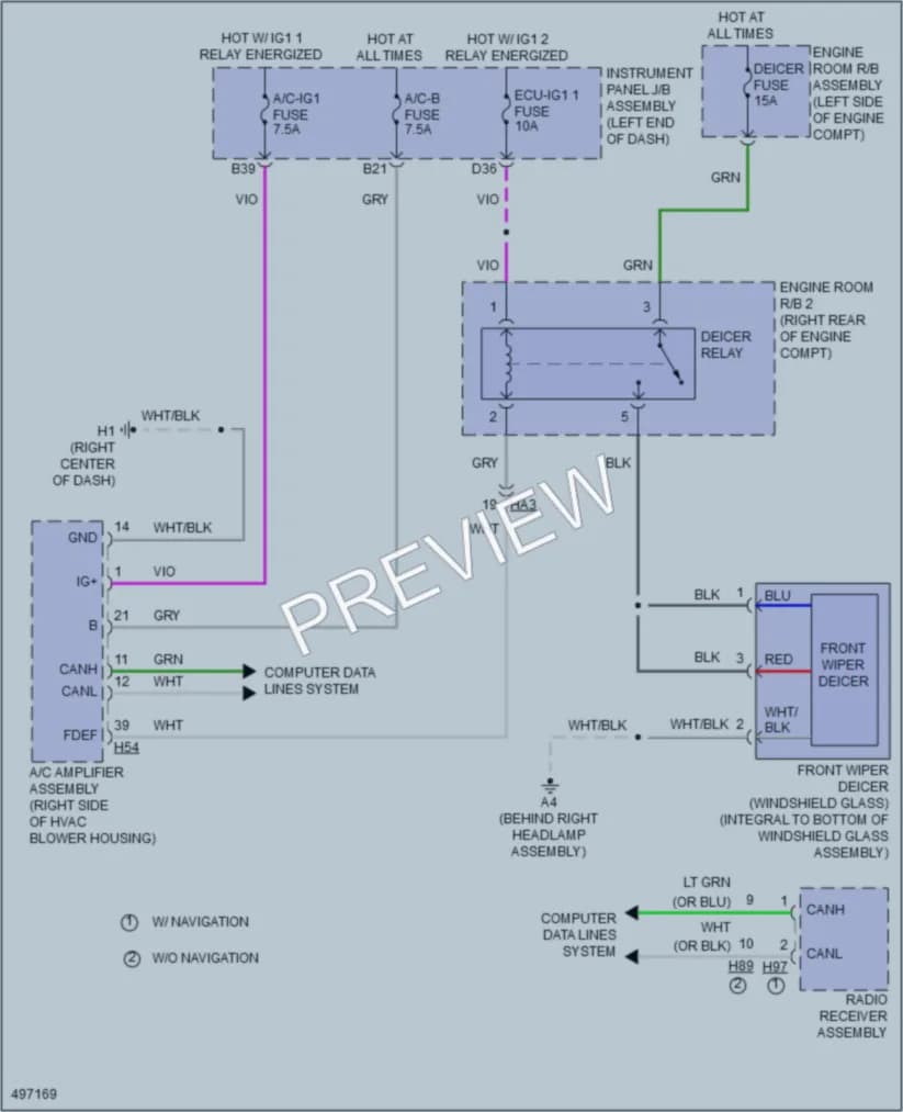 2017 Lexus ES300h Defoggers wiring diagram preview