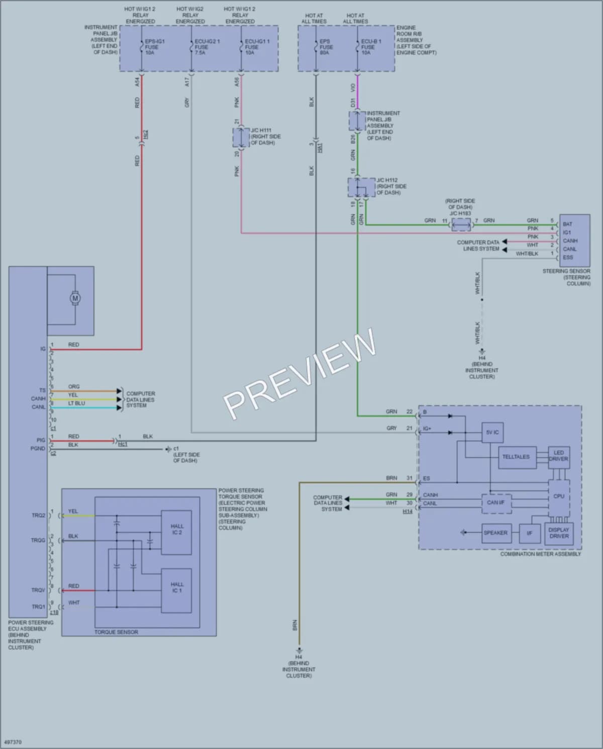 2017 Lexus ES300h Electronic Power Steering wiring diagram preview