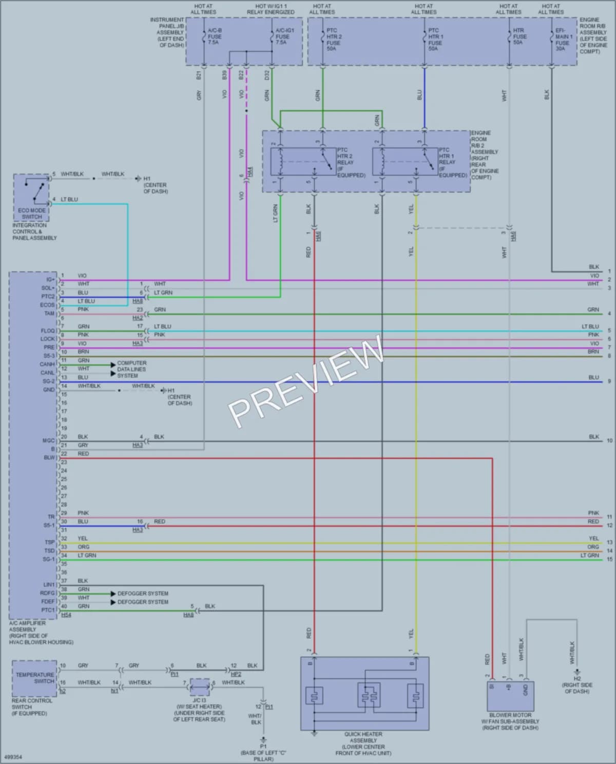 2017 Lexus ES350 Air Conditioning wiring diagram preview