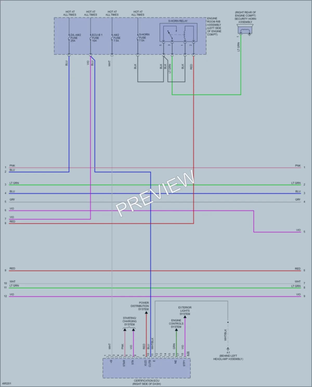 2017 Lexus ES350 Anti Theft wiring diagram preview