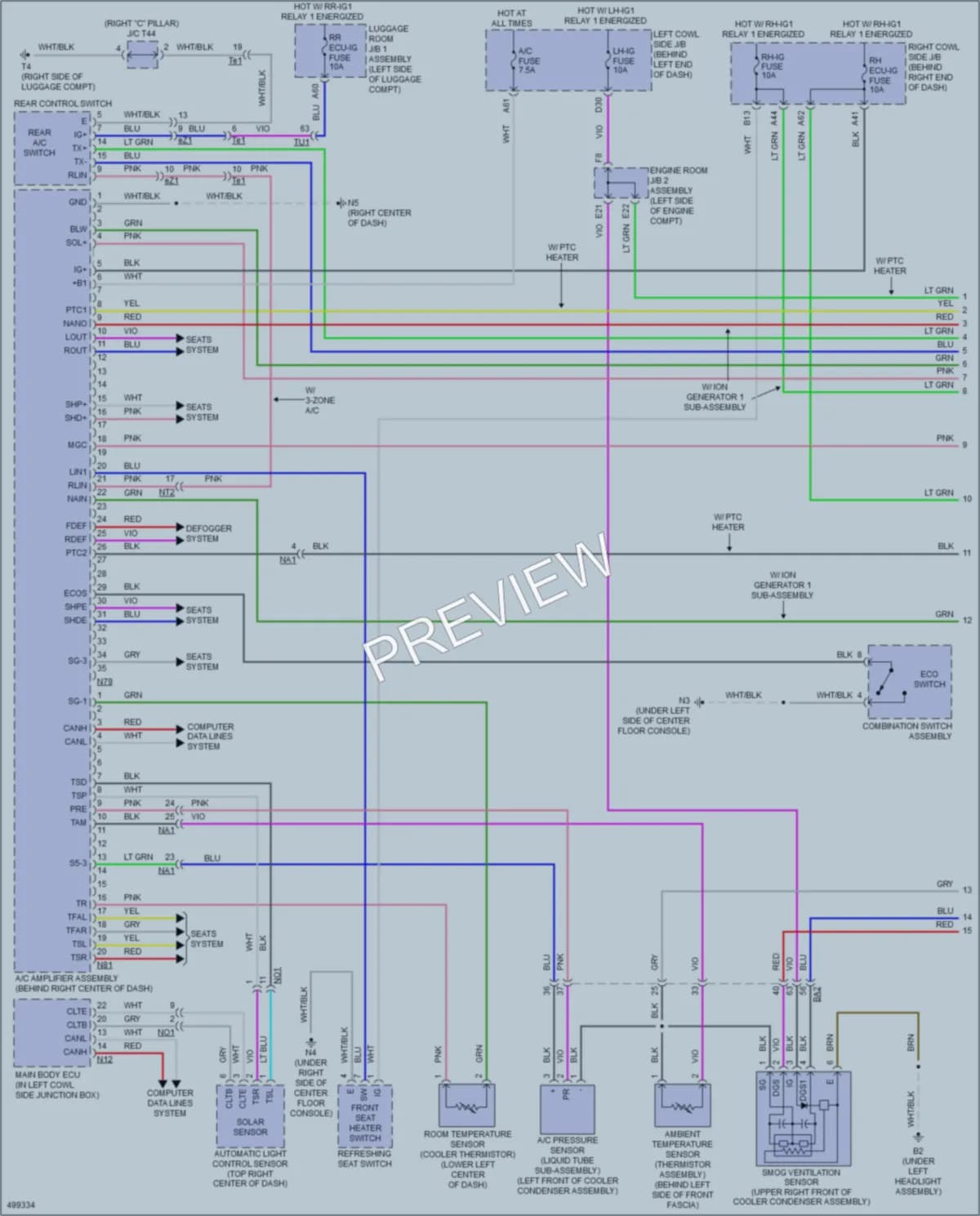 2017 Lexus GS350 Air Conditioning wiring diagram preview