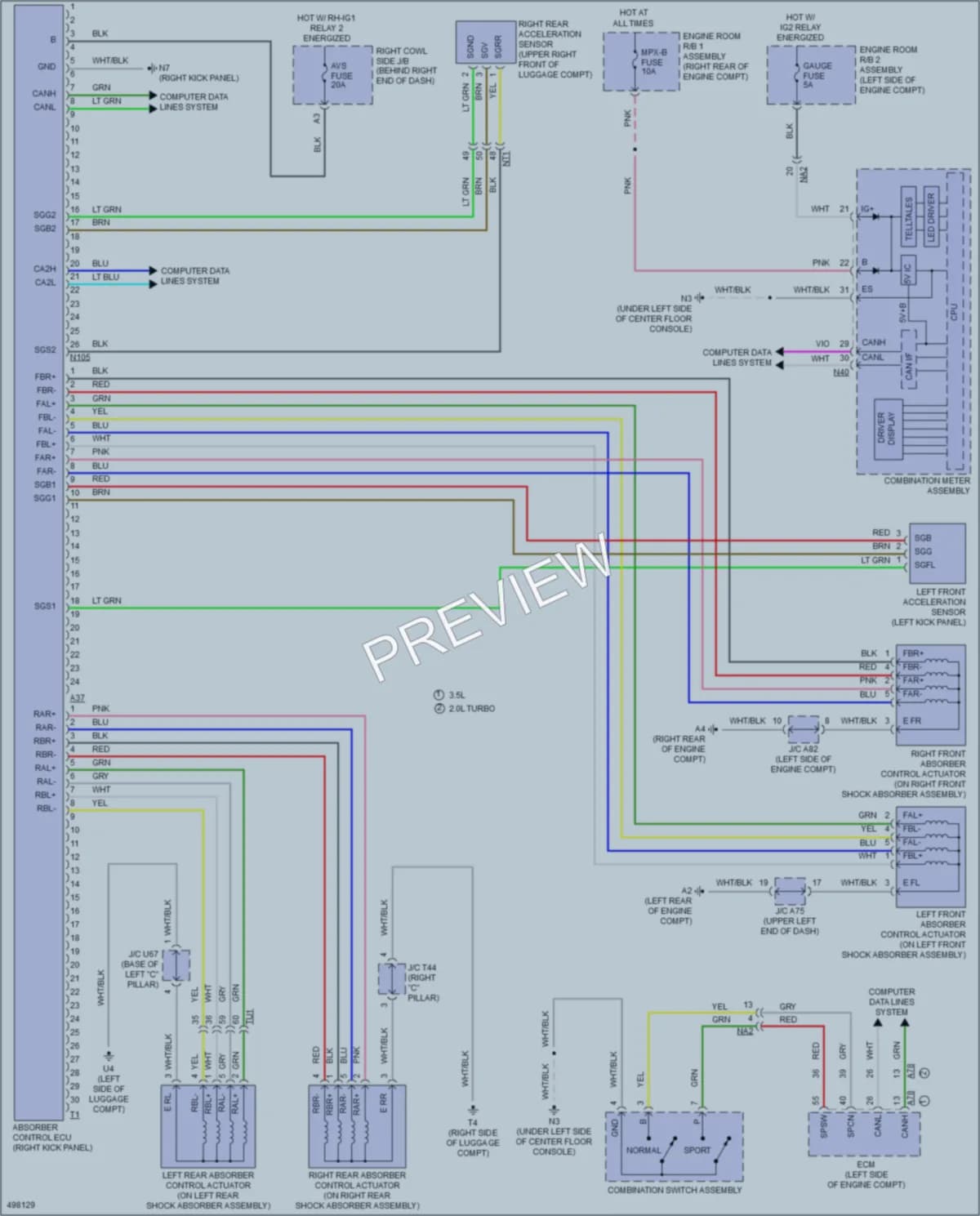 2017 Lexus GS350 Electronic Suspension wiring diagram preview