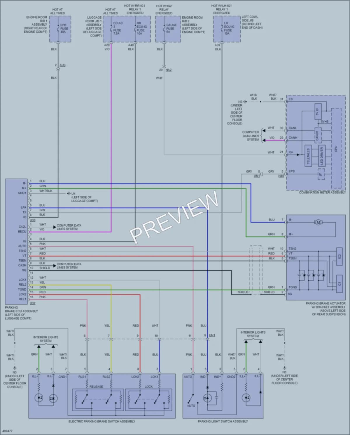 2017 Lexus GS350 Shift Interlock wiring diagram preview