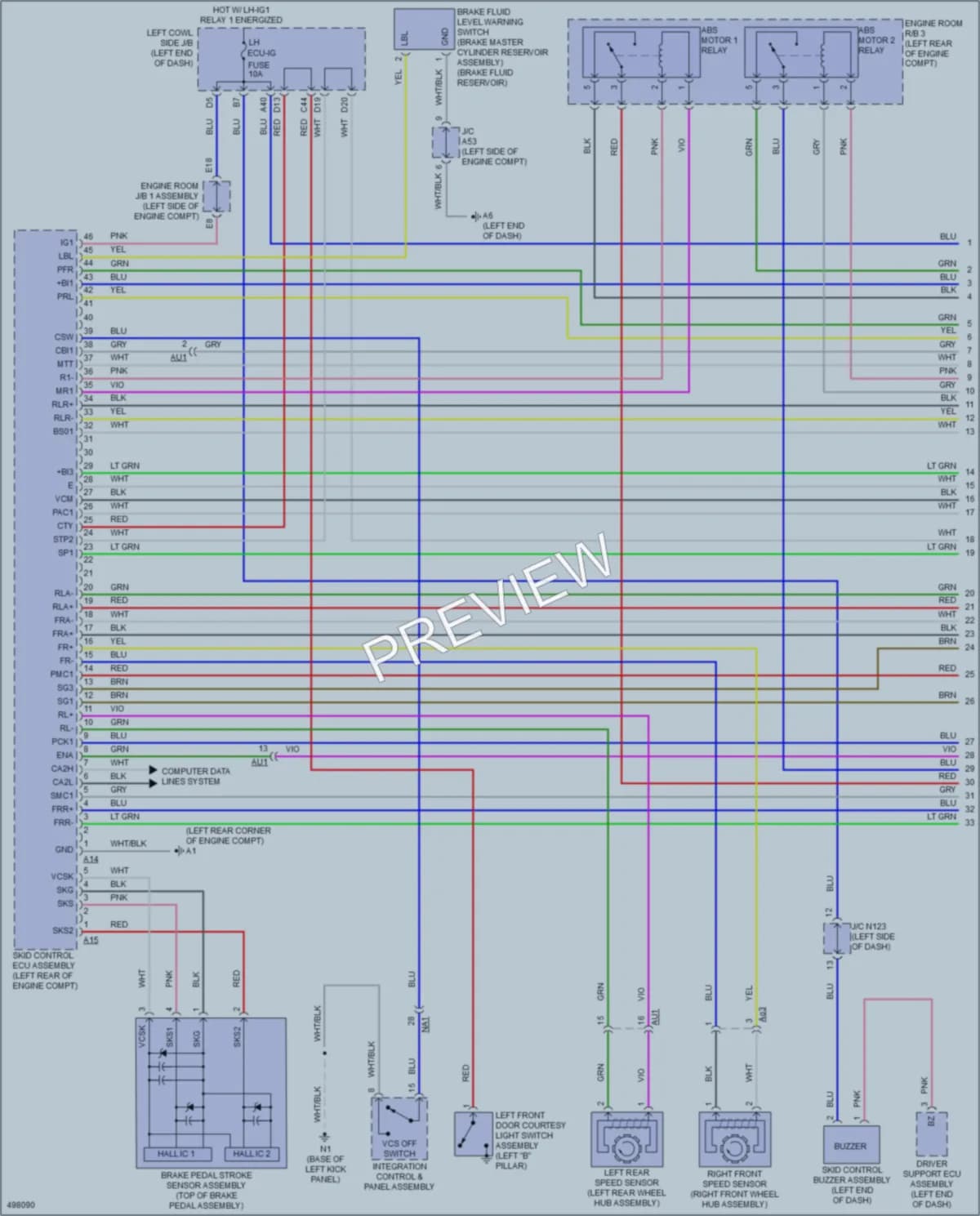2017 Lexus GS450h Anti Lock Brakes wiring diagram preview