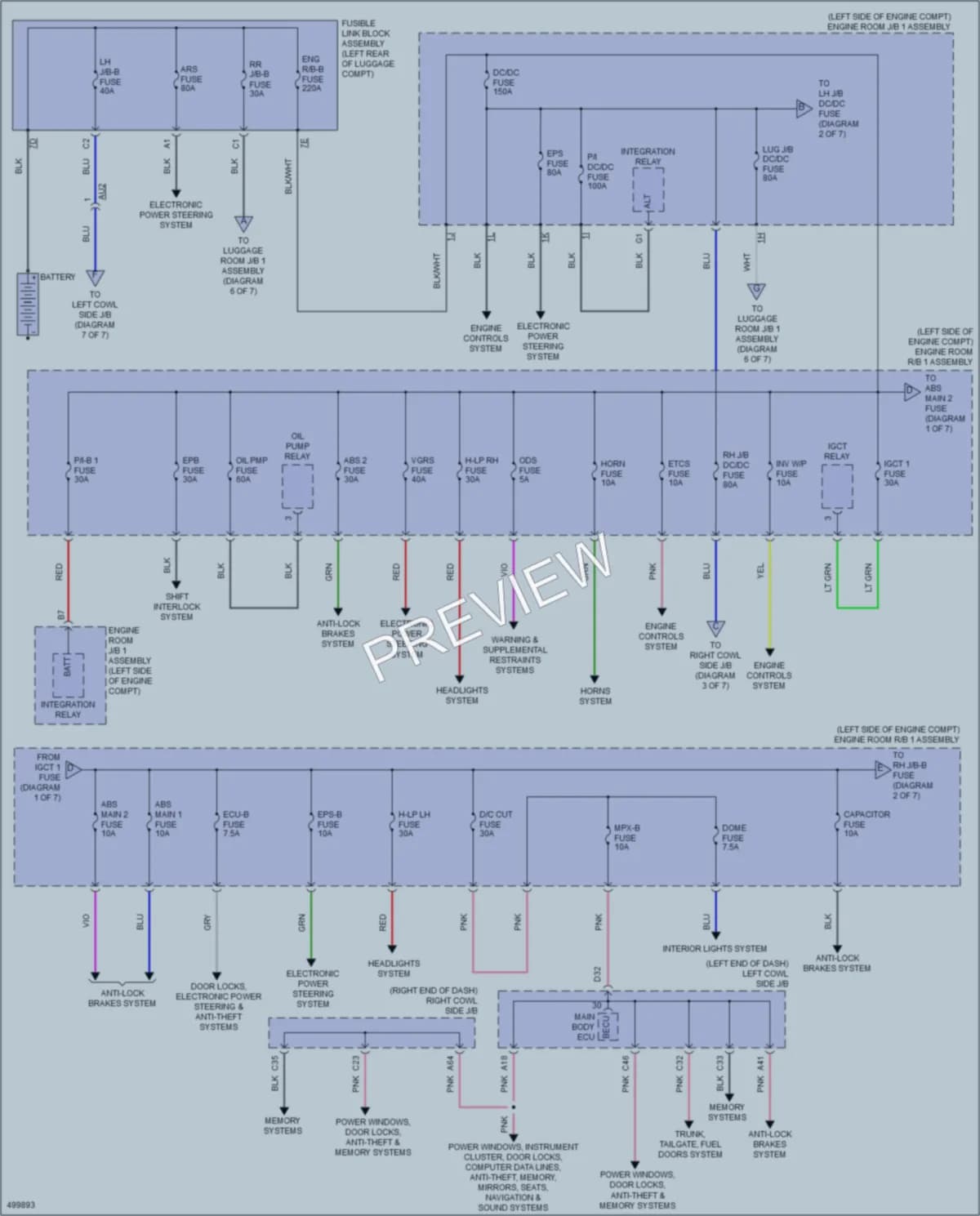 2017 Lexus GS450h Power Distribution wiring diagram preview