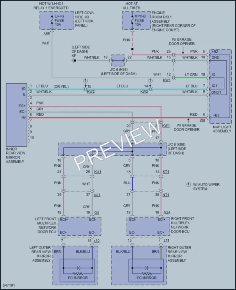2017 Lexus GSF Power Mirrors wiring diagram preview