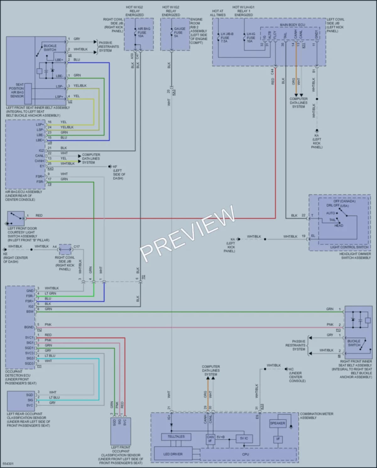 2017 Lexus GSF Warning Systems wiring diagram preview