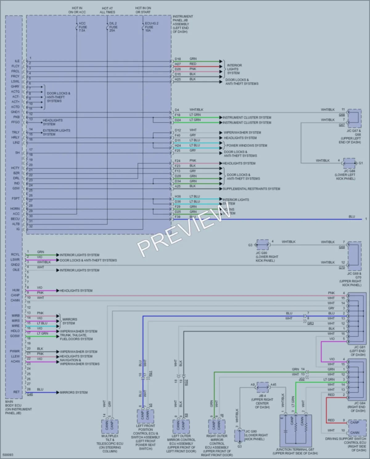 2017 Lexus GX460 Body Control Modules wiring diagram preview