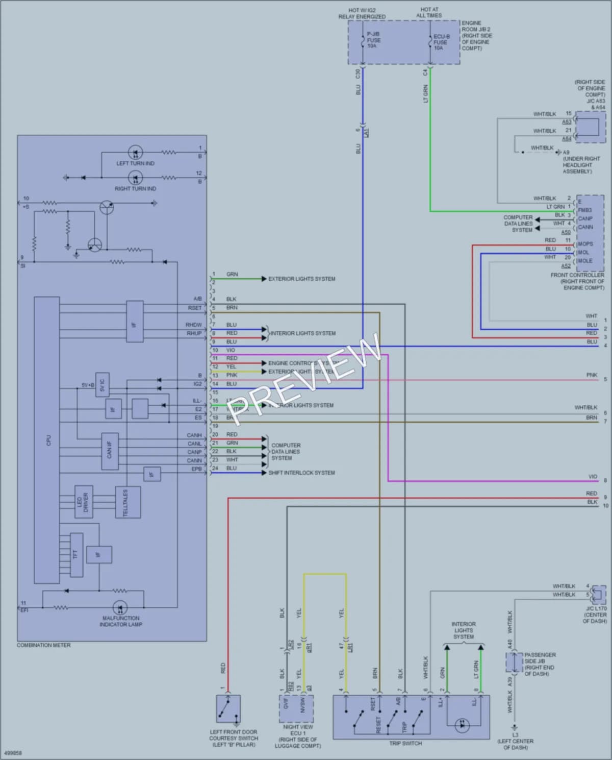 2017 Lexus LS460 Instrument Cluster wiring diagram preview