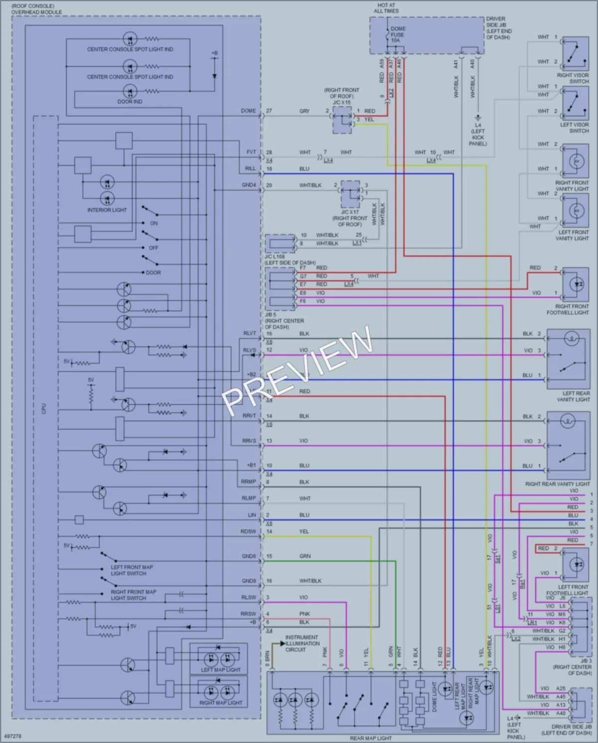 2017 Lexus LS460 Interior Lights wiring diagram preview