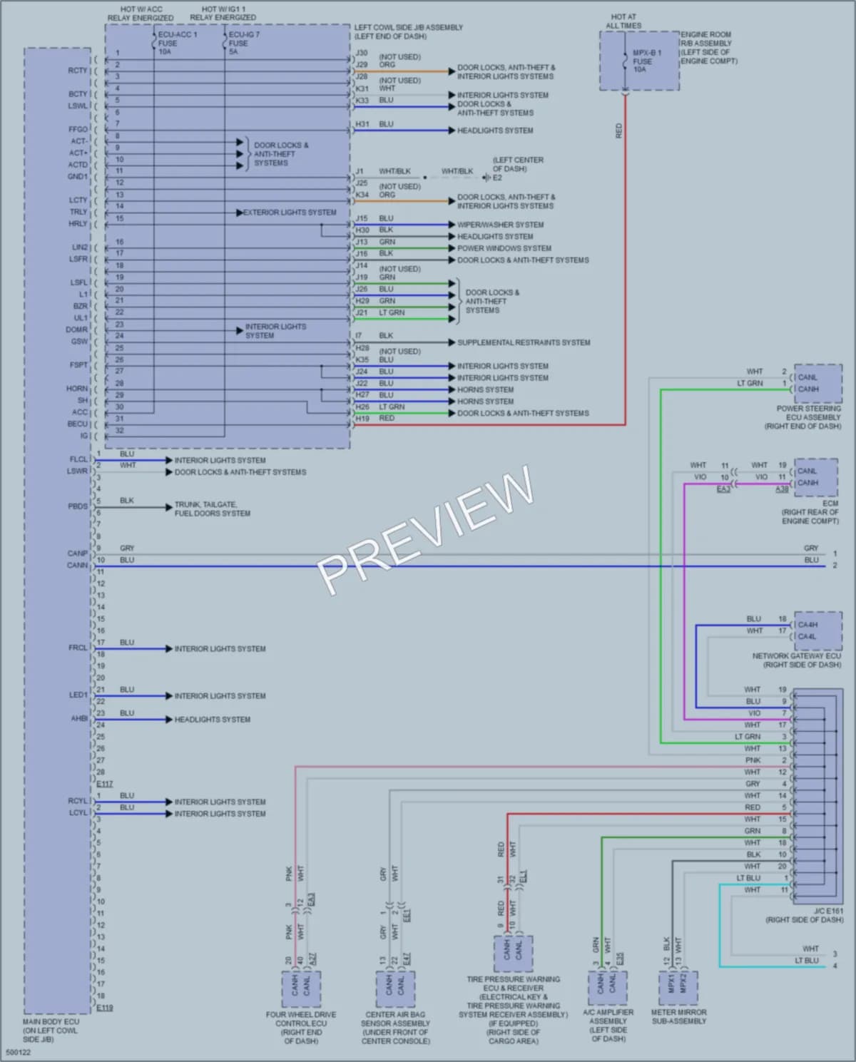 2017 Lexus LX570 Body Control Modules wiring diagram preview