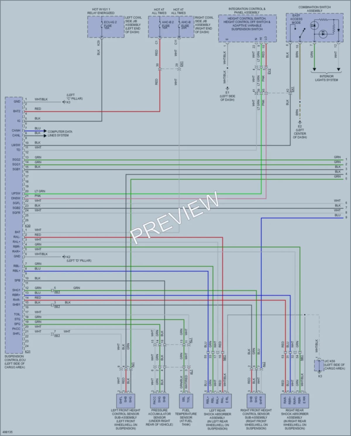 2017 Lexus LX570 Electronic Suspension wiring diagram preview