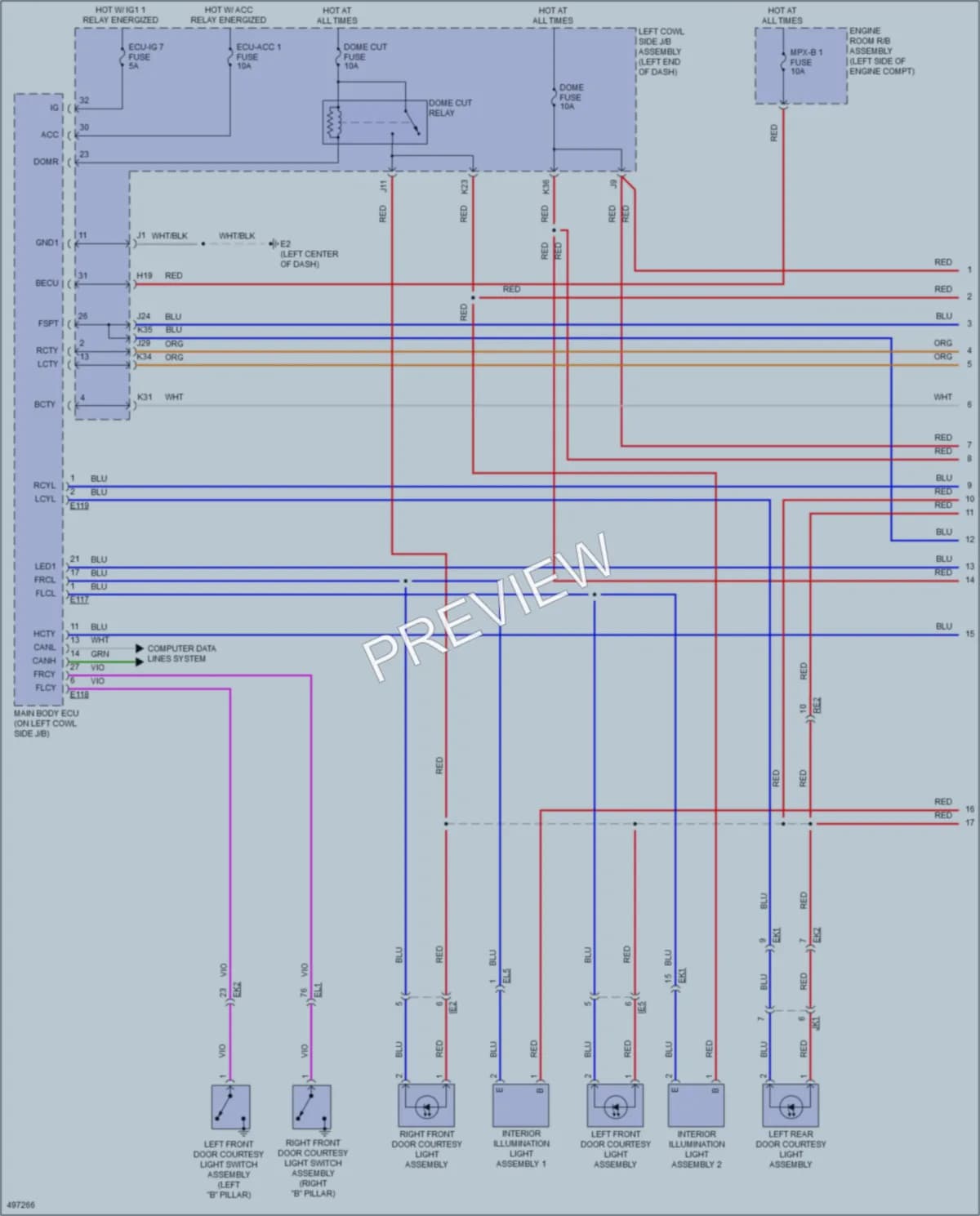 2017 Lexus LX570 Interior Lights wiring diagram preview