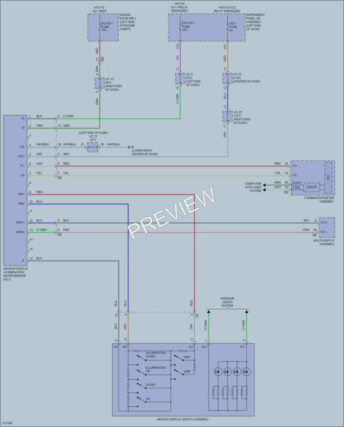 2017 Lexus NX200t Instrument Cluster wiring diagram preview