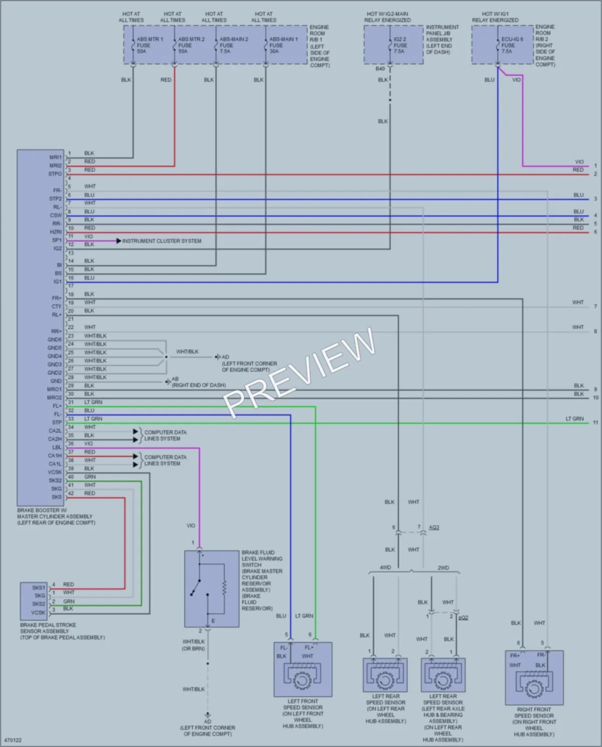 2017 Lexus NX300h Anti Lock Brakes wiring diagram preview