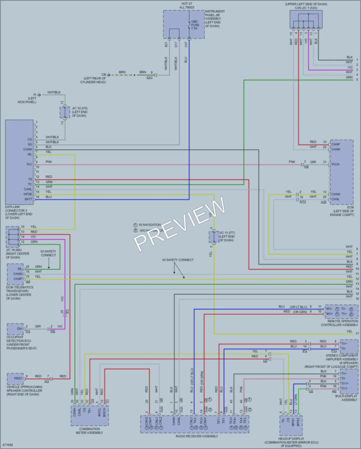 2017 Lexus NX300h Computer Data Lines wiring diagram preview