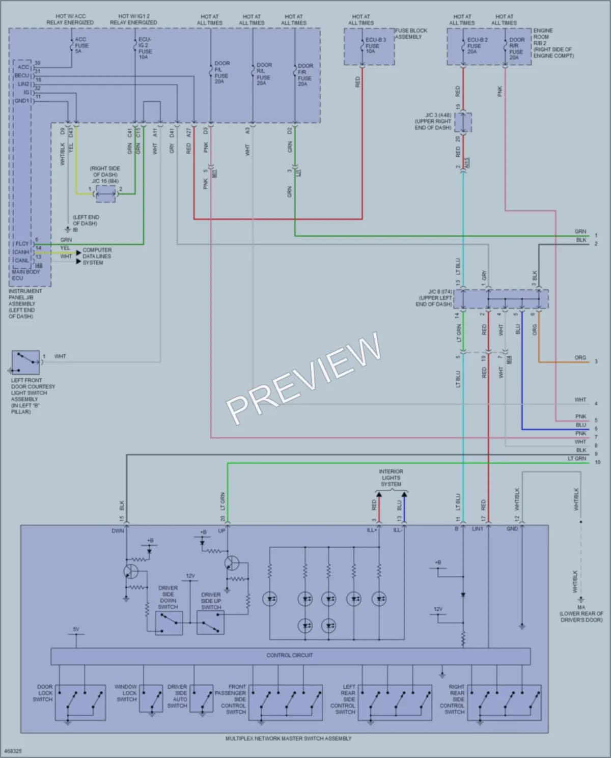 2017 Lexus NX300h Power Windows wiring diagram preview