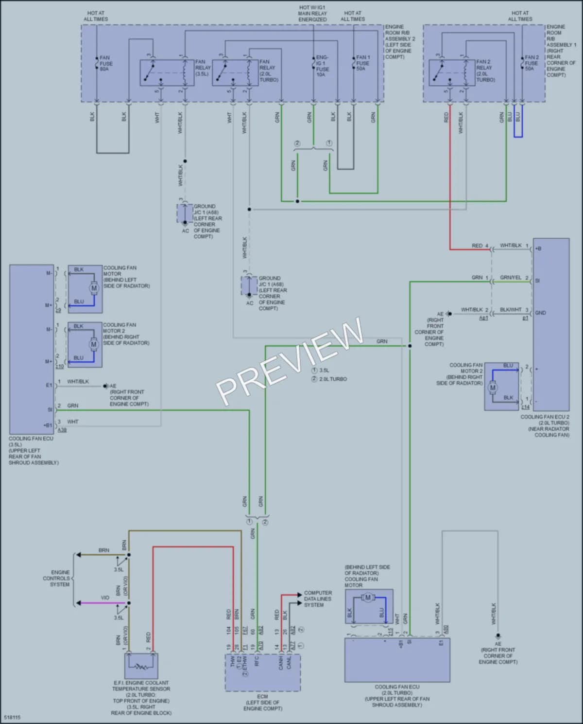 2017 Lexus RC200t Cooling Fan wiring diagram preview