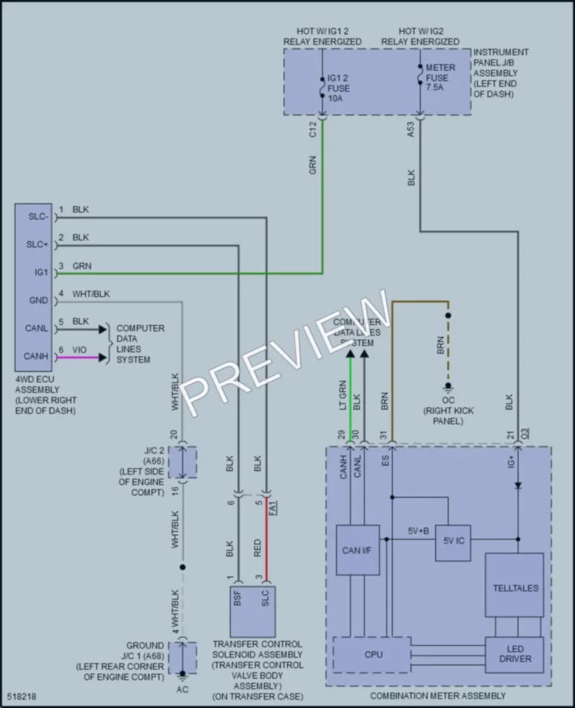 2017 Lexus RC200t Transmission wiring diagram preview