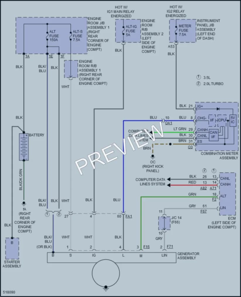 2017 Lexus RC300 Starting Charging wiring diagram preview