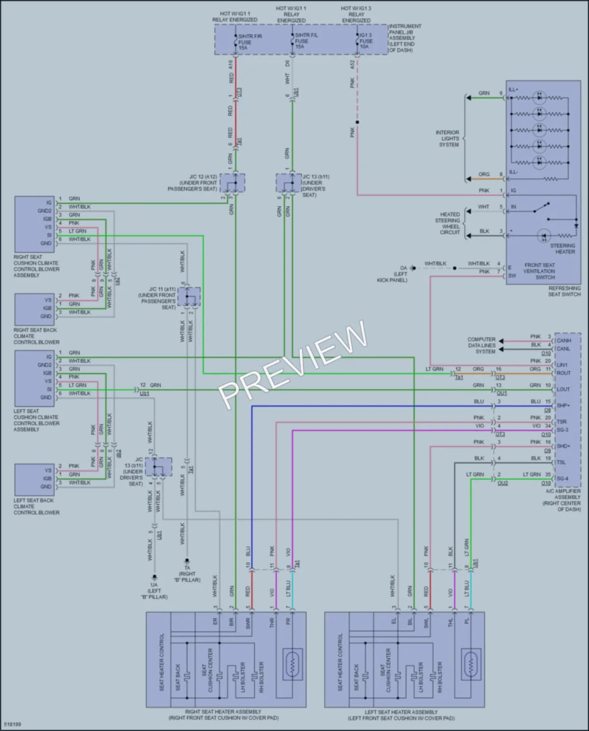 2017 Lexus RC350 Power Seats wiring diagram preview