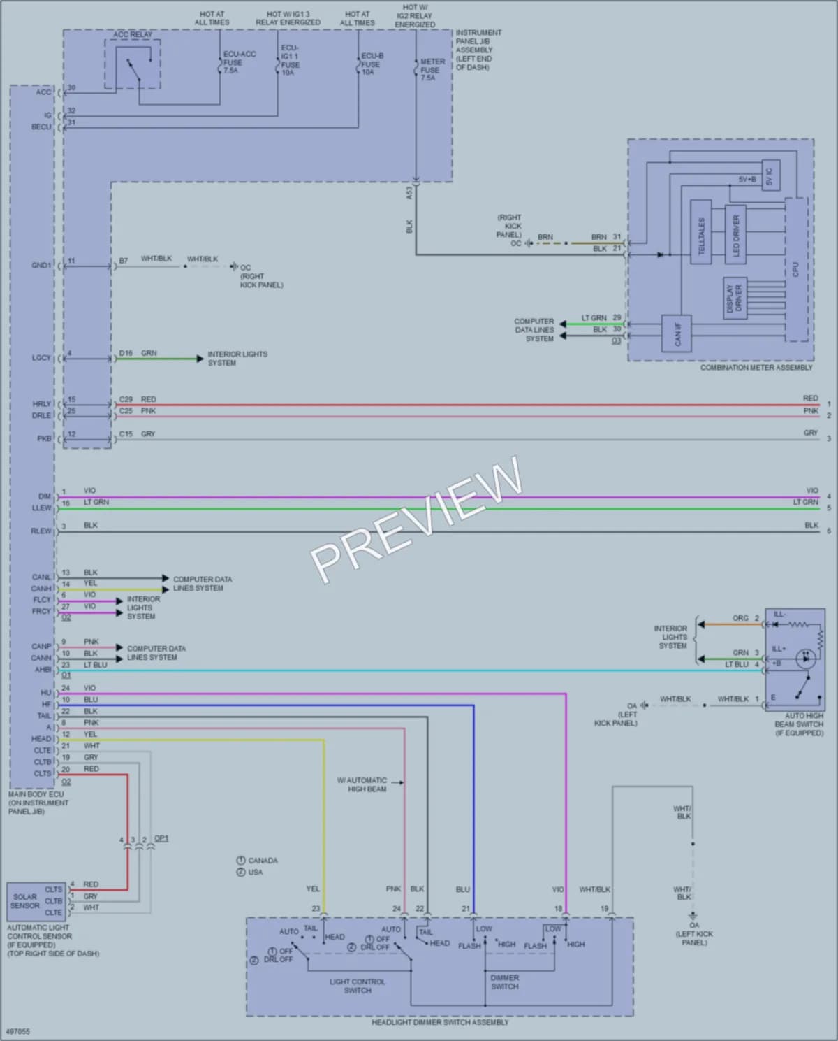 2017 Lexus RCF Headlights wiring diagram preview