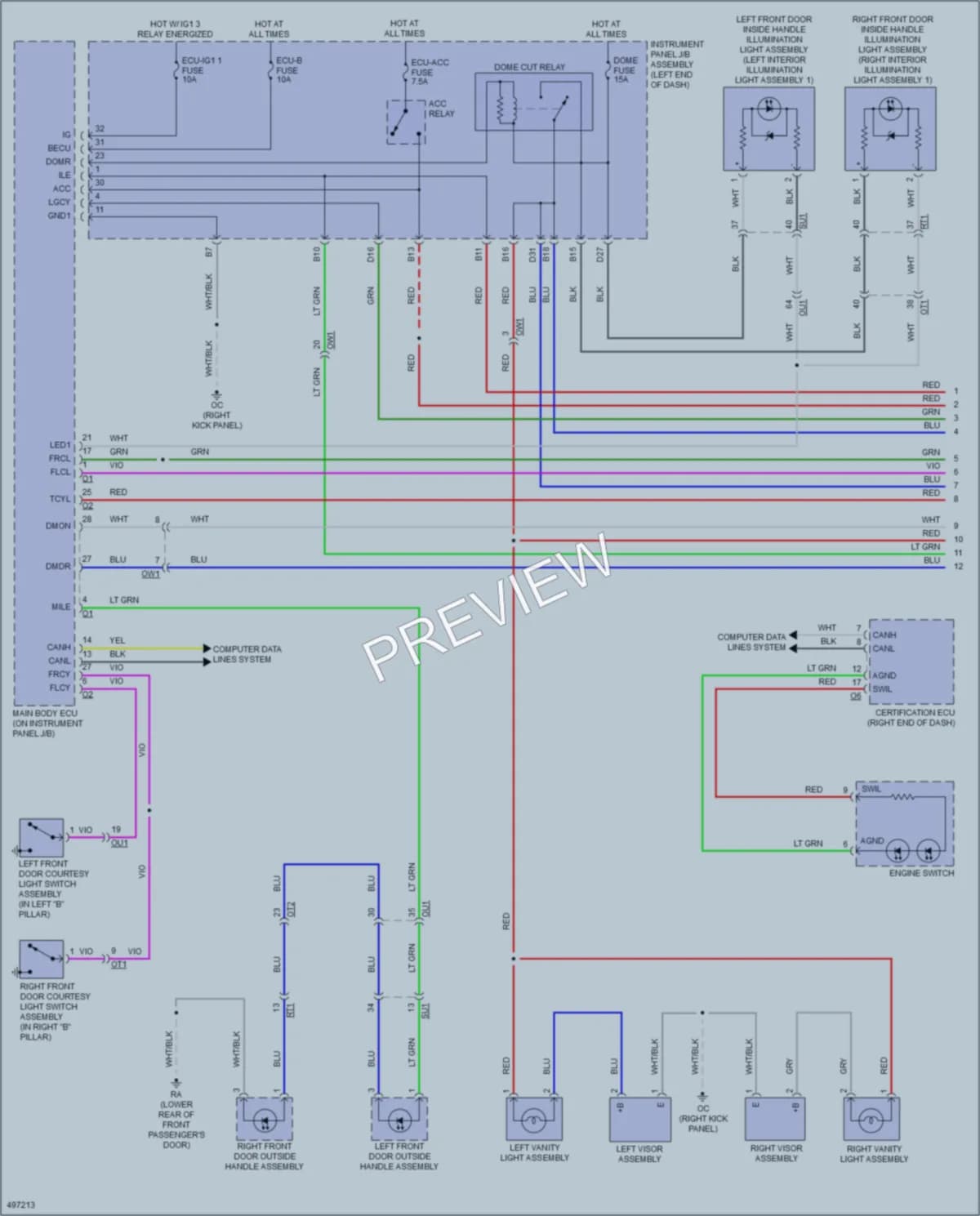 2017 Lexus RCF Interior Lights wiring diagram preview