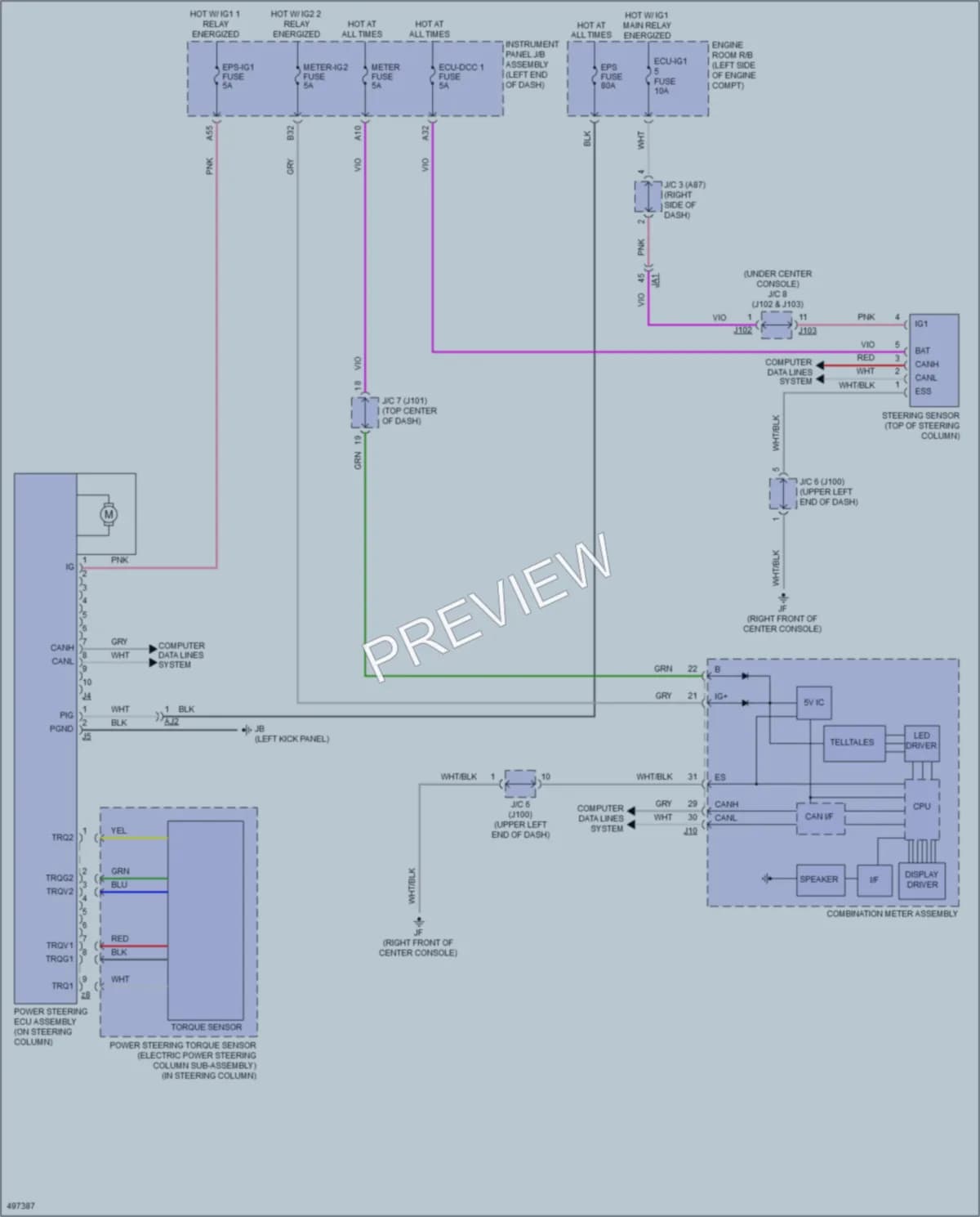 2017 Lexus RX350 Electronic Power Steering wiring diagram preview