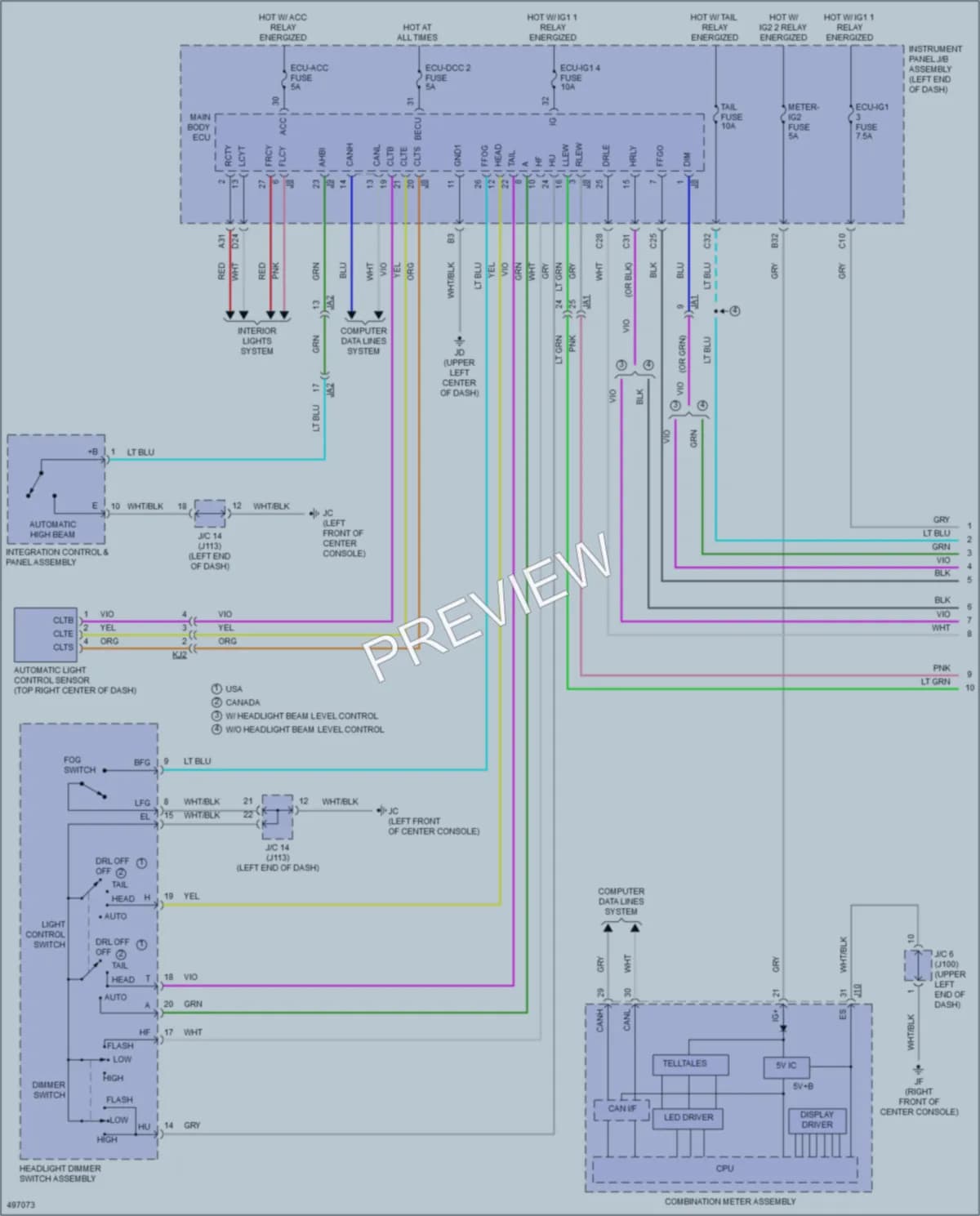 2017 Lexus RX350 Headlights wiring diagram preview