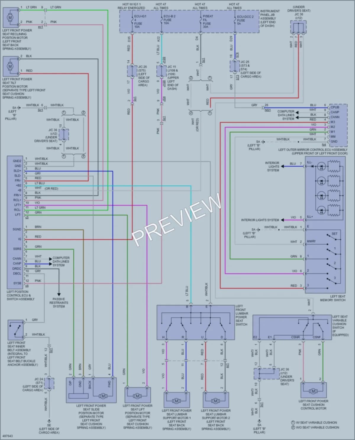 2017 Lexus RX350 Memory Systems wiring diagram preview