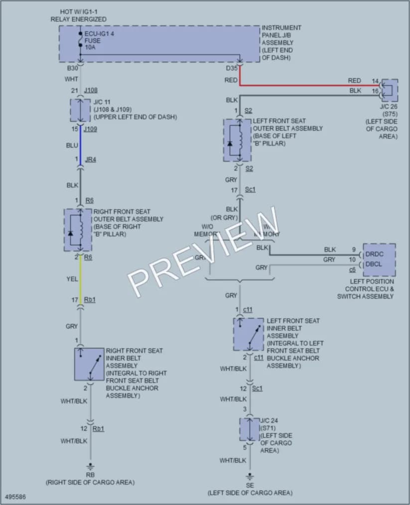 2017 Lexus RX350 Passive Restraints wiring diagram preview