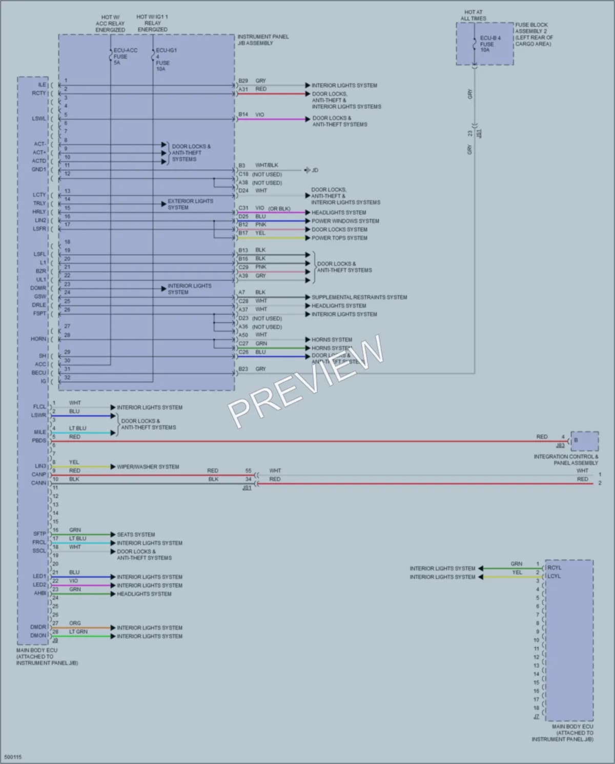 2017 Lexus RX450h Body Control Modules wiring diagram preview