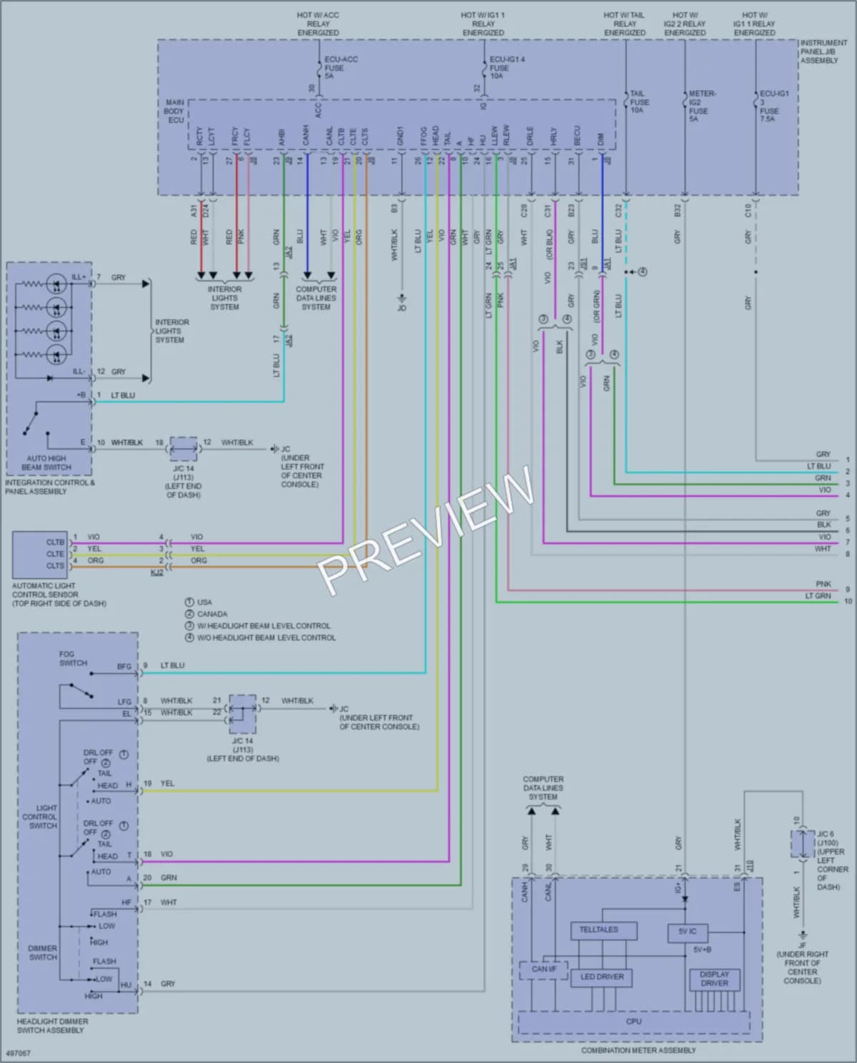 2017 Lexus RX450h Headlights wiring diagram preview