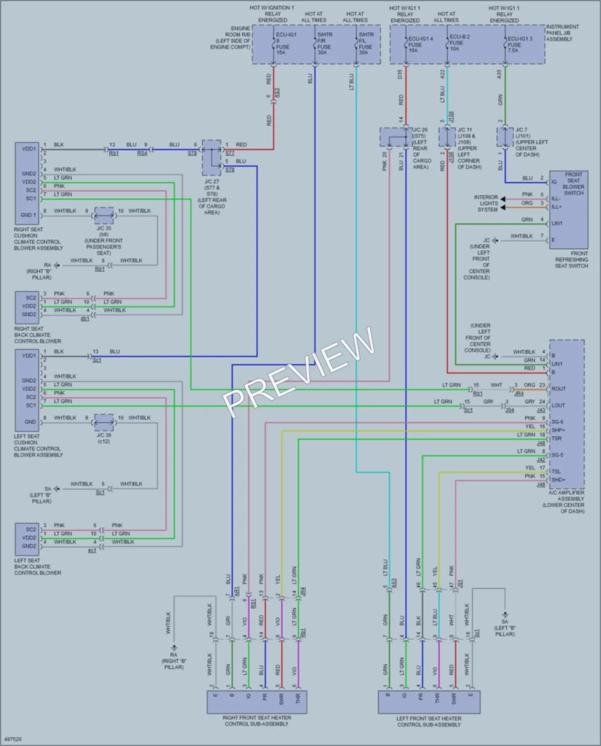 2017 Lexus RX450h Power Seats wiring diagram preview