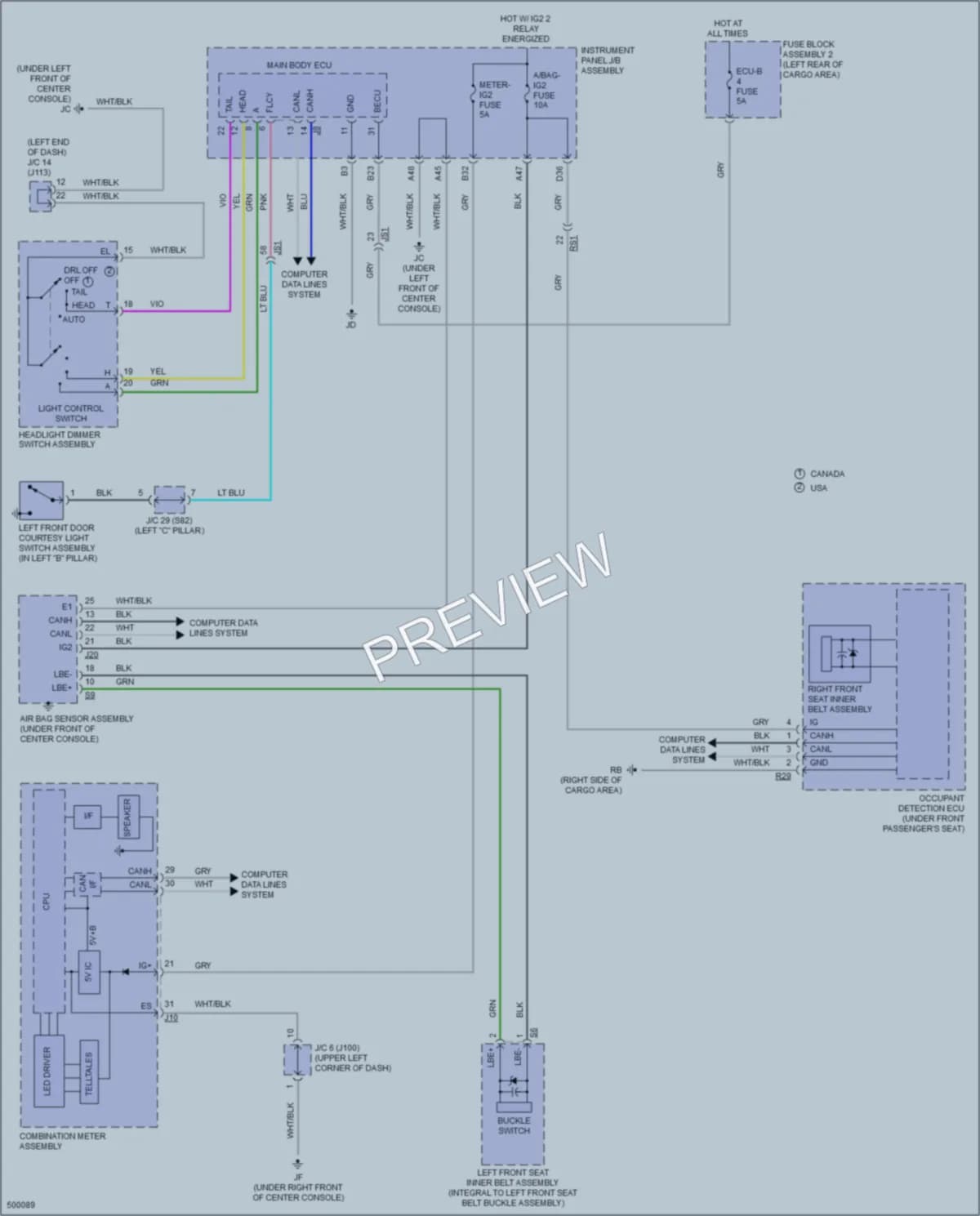 2017 Lexus RX450h Warning Systems wiring diagram preview
