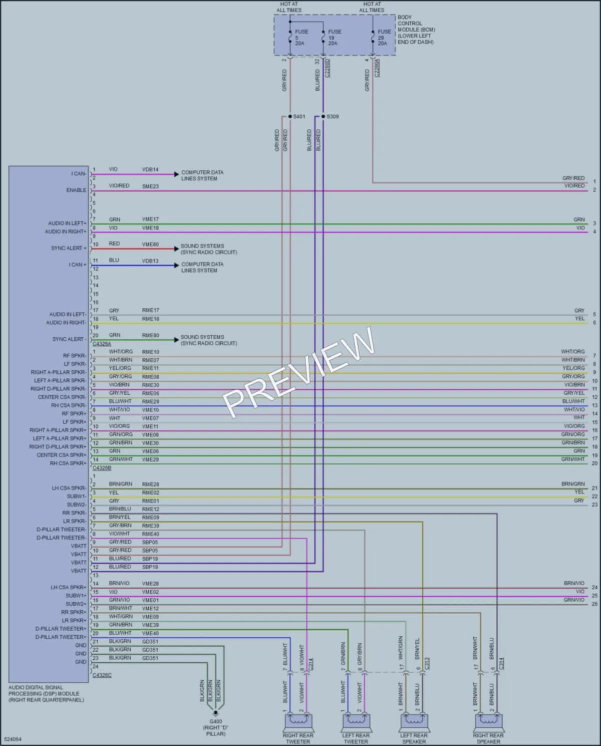 2017 Lincoln MKT Radio wiring diagram preview