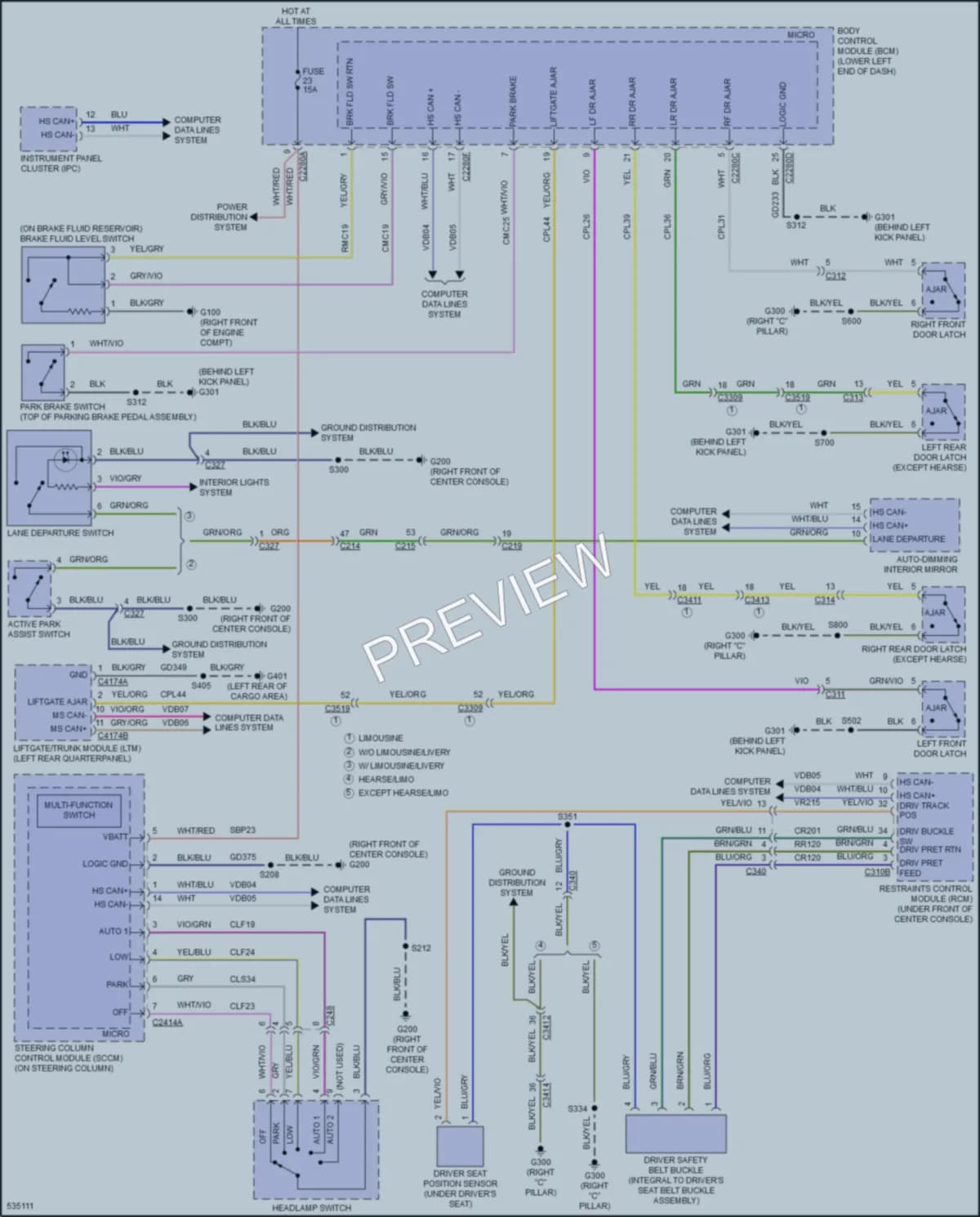2017 Lincoln MKT Warning Systems wiring diagram preview
