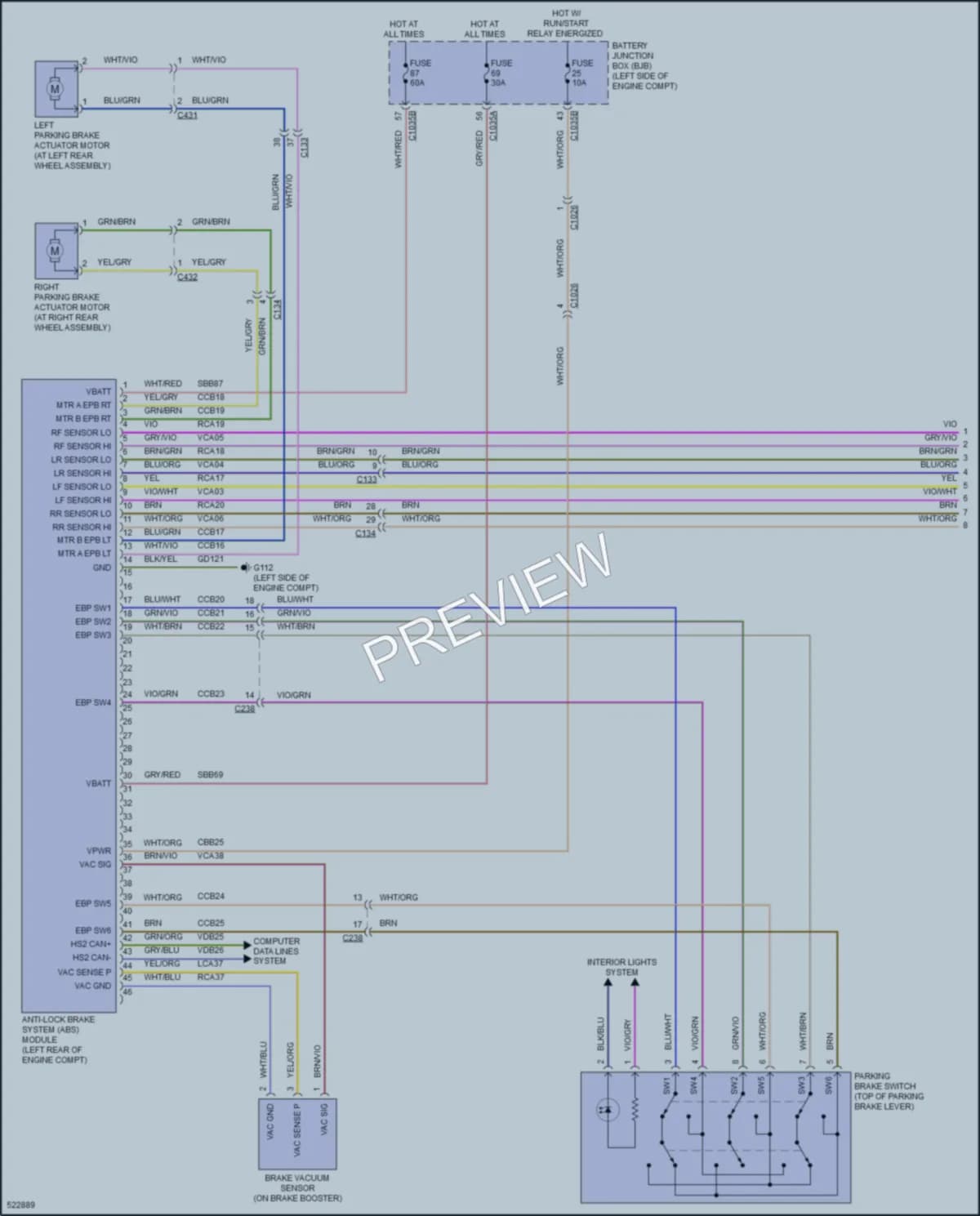 2017 Lincoln MKX Anti Lock Brakes wiring diagram preview