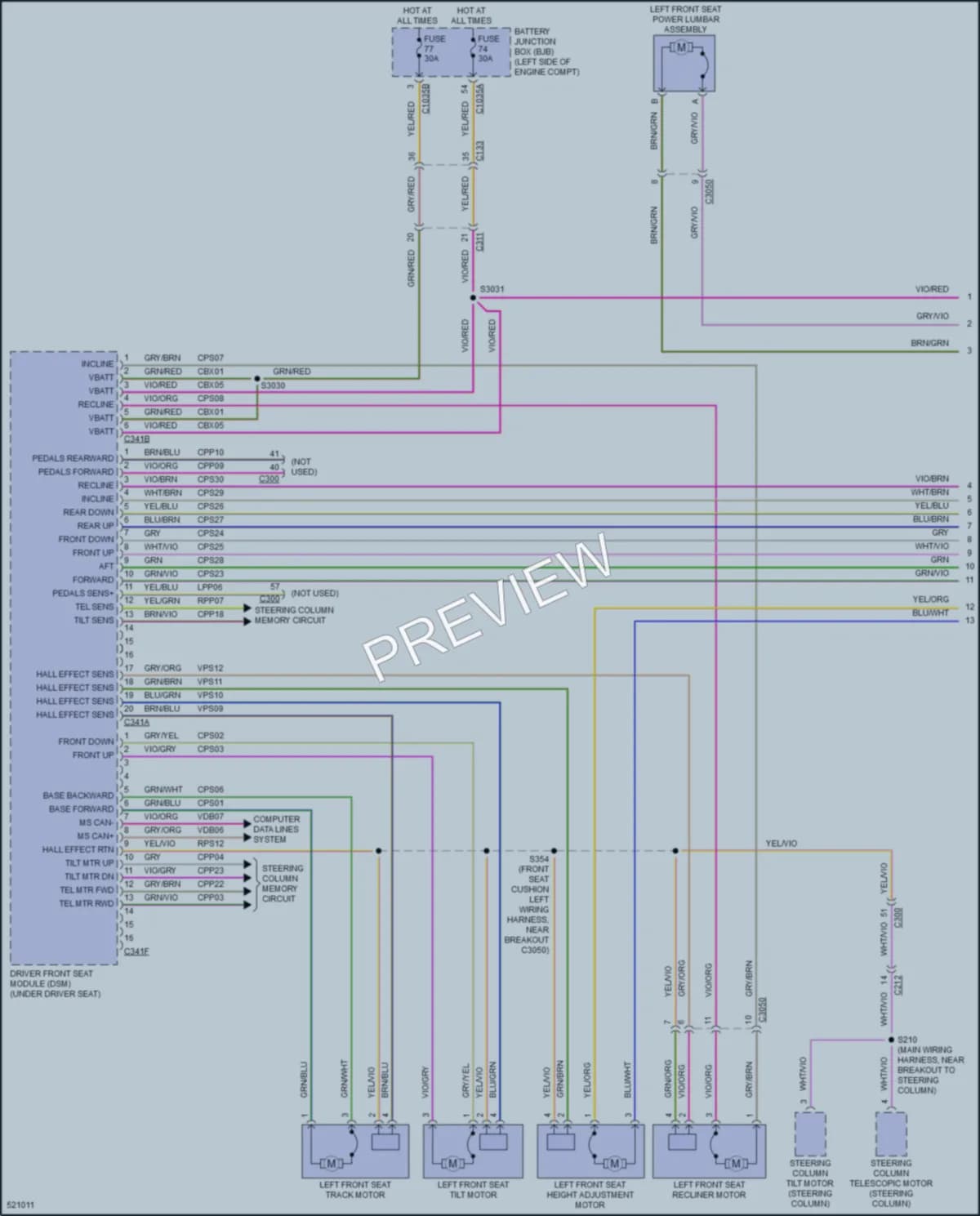 2017 Lincoln MKX Memory Systems wiring diagram preview