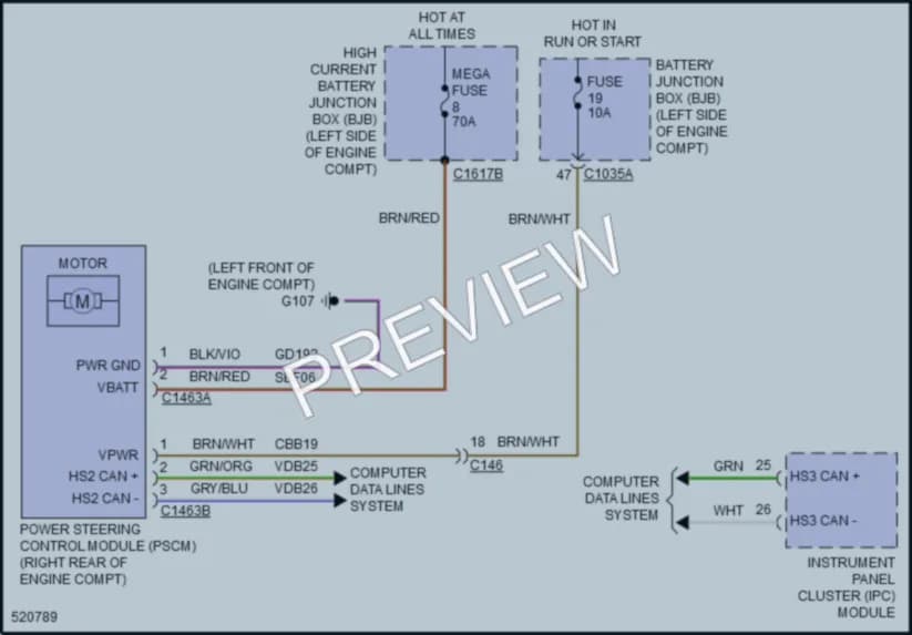 2017 Lincoln MKZ Electronic Power Steering wiring diagram preview