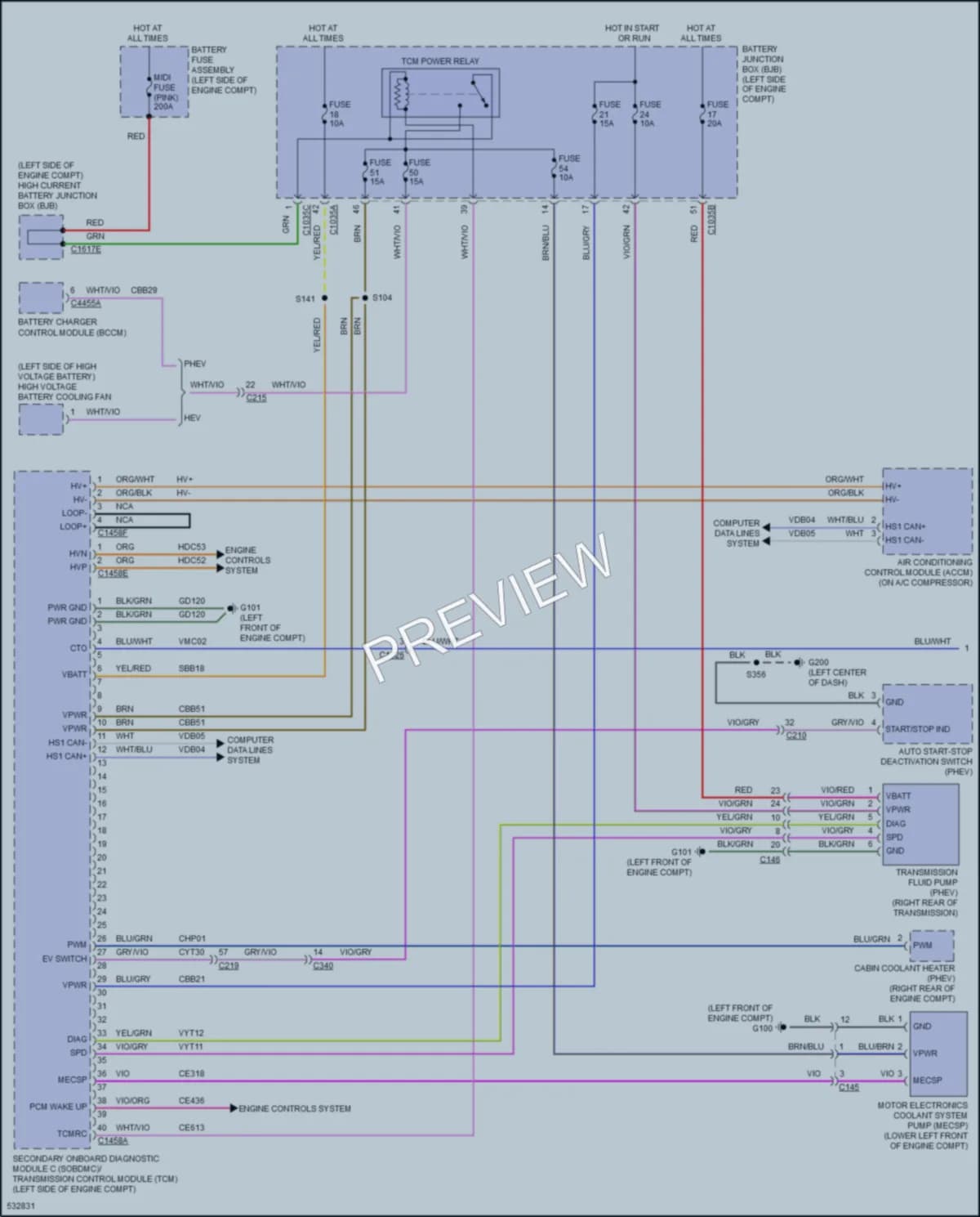 2017 Lincoln MKZ Transmission wiring diagram preview