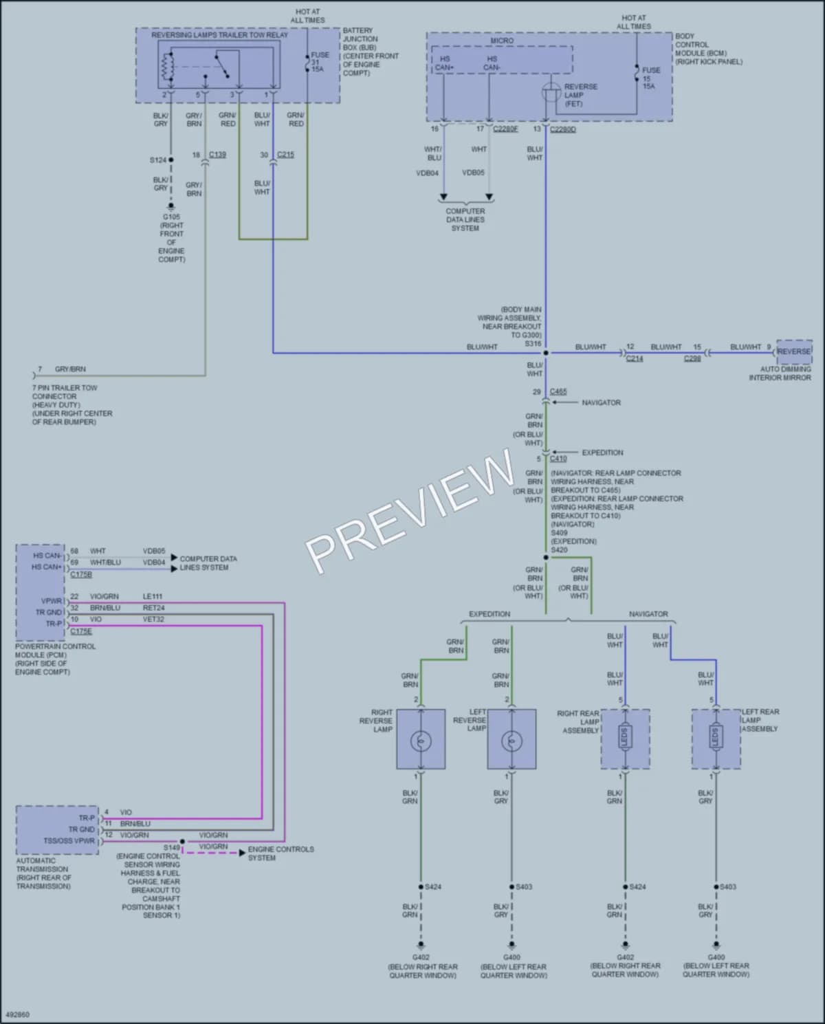 2017 Lincoln Navigator Exterior Lights wiring diagram preview
