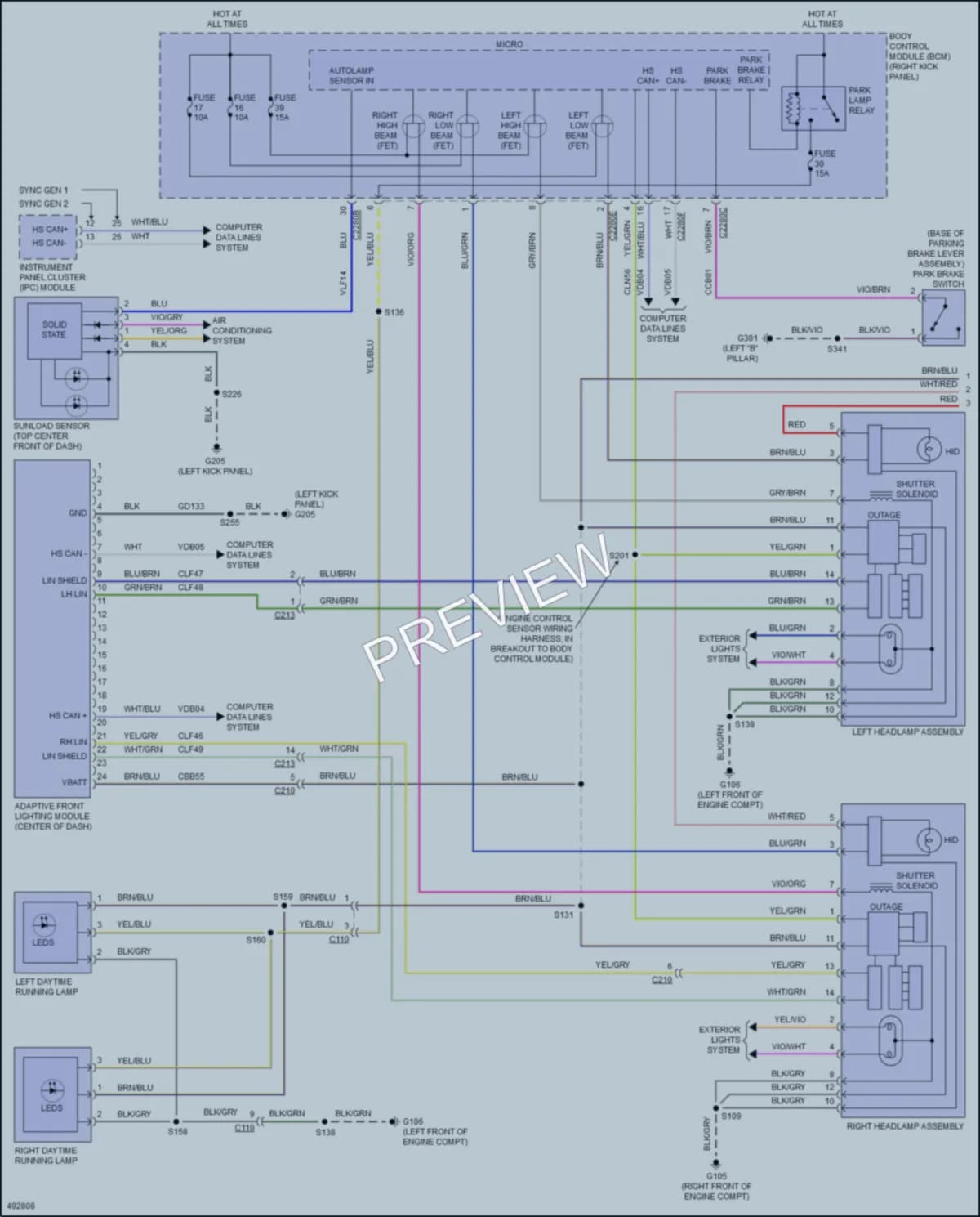 2017 Lincoln Navigator Headlights wiring diagram preview