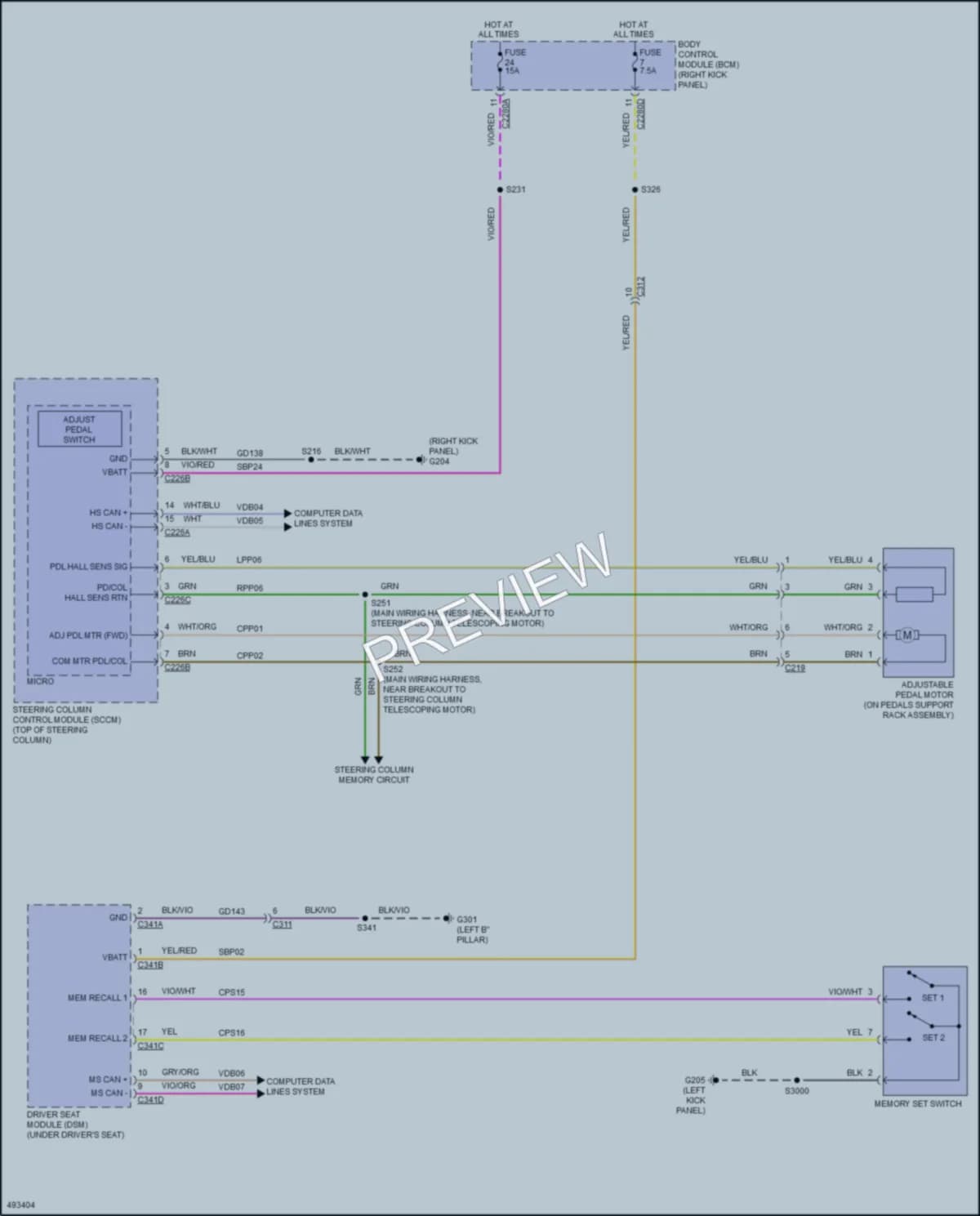 2017 Lincoln Navigator Memory Systems wiring diagram preview
