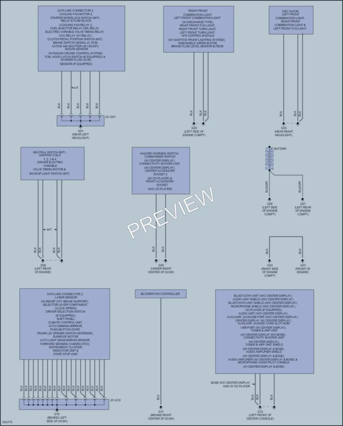 2017 Mazda 3 Ground Distribution wiring diagram preview