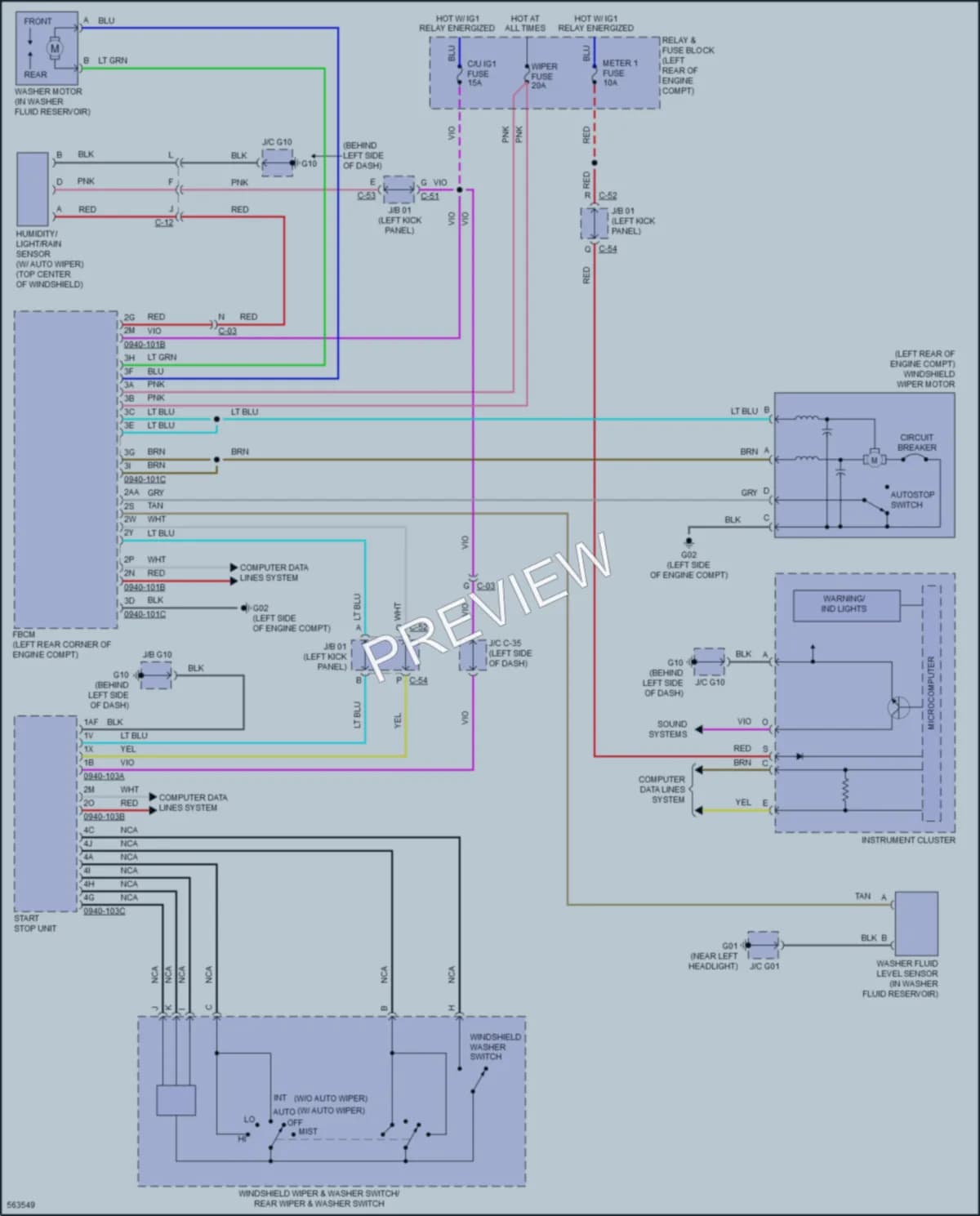2017 Mazda 3 Wiper Washer wiring diagram preview