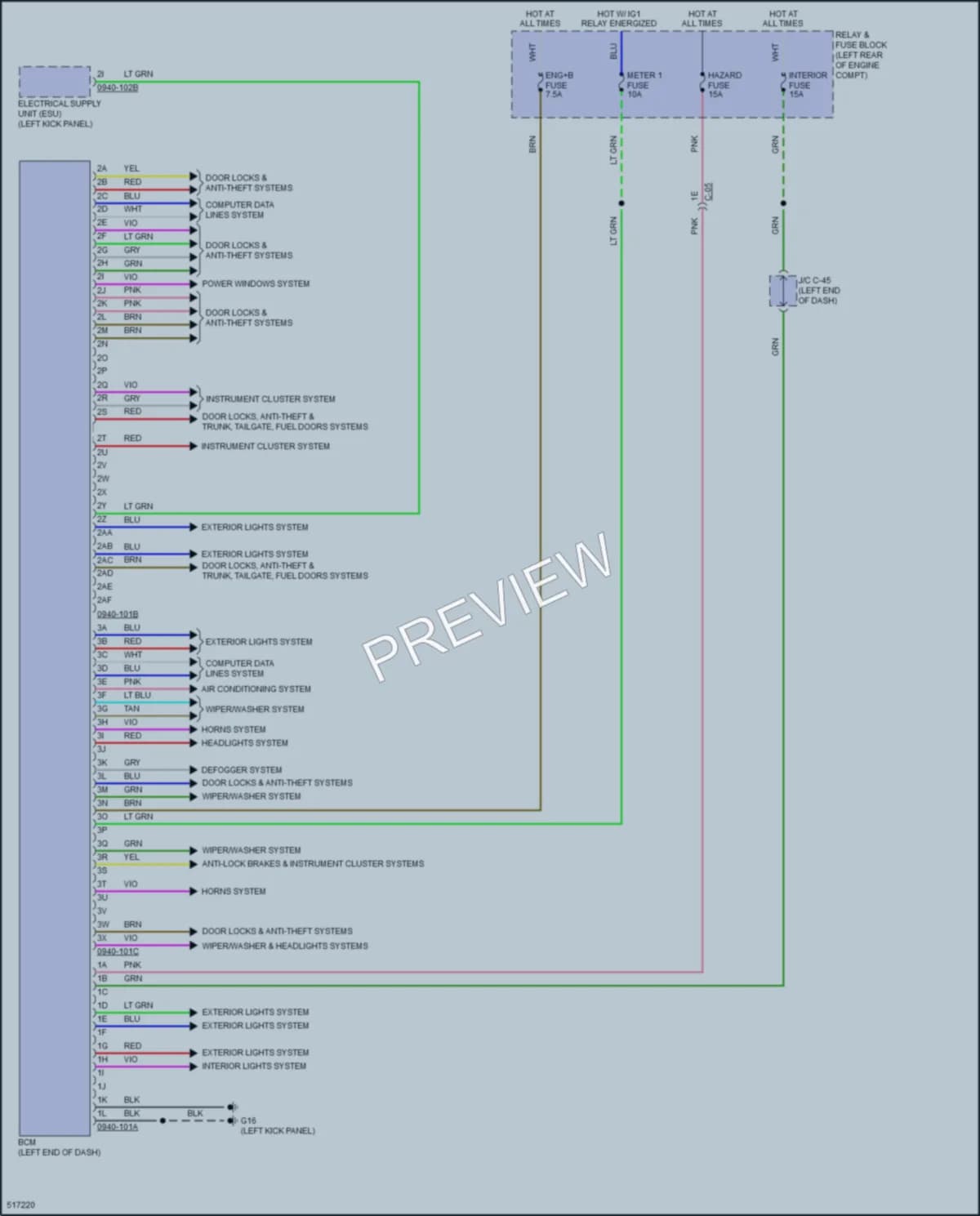2017 Mazda CX3 Body Control Modules wiring diagram preview