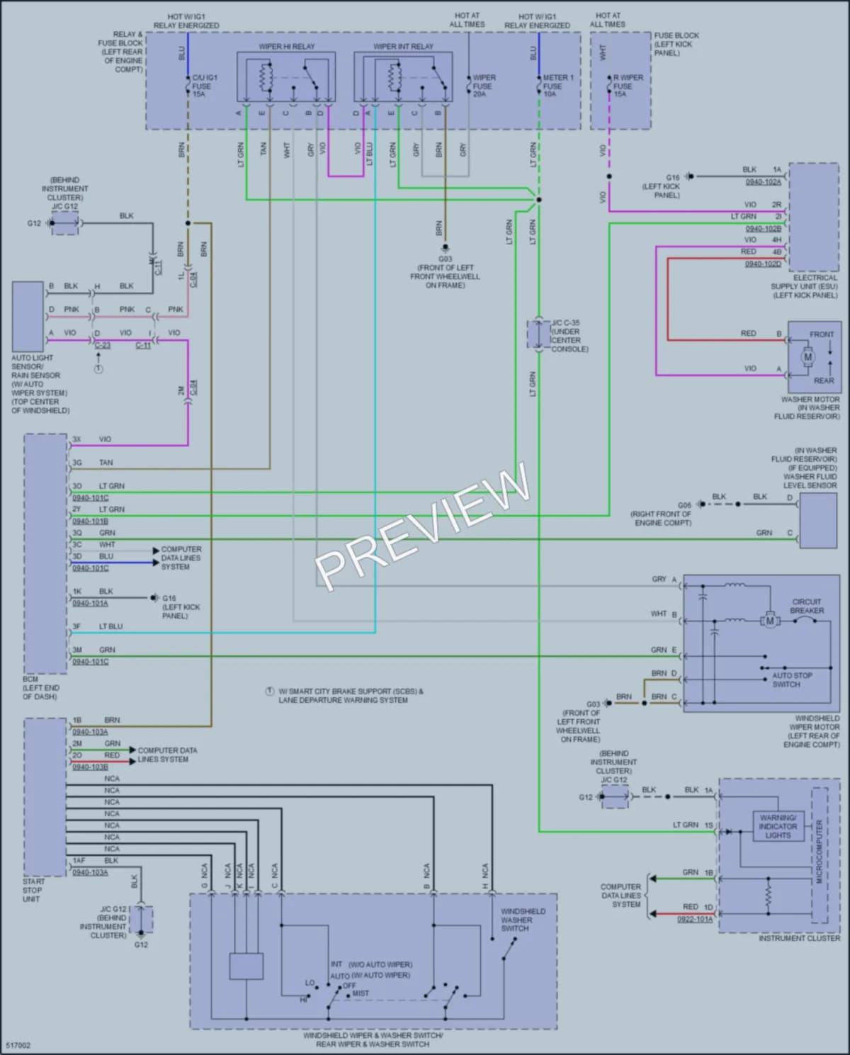 2017 Mazda CX3 Wiper Washer wiring diagram preview