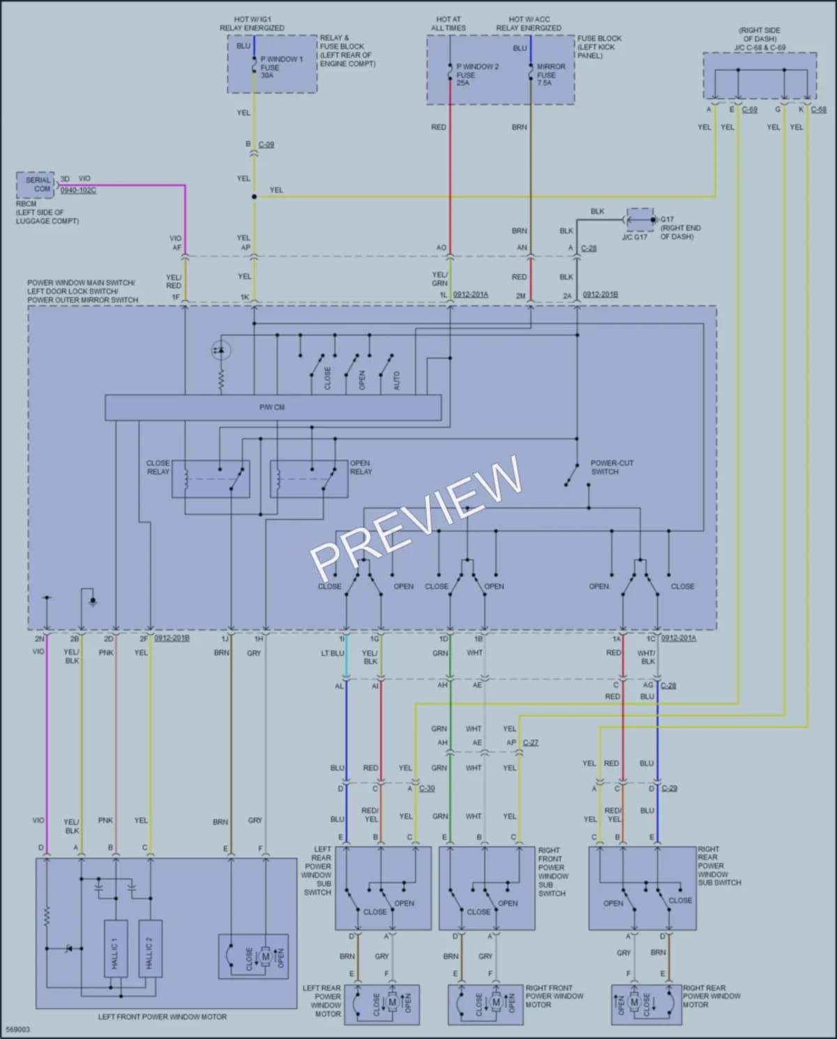 2017 Mazda CX5 Power Windows wiring diagram preview