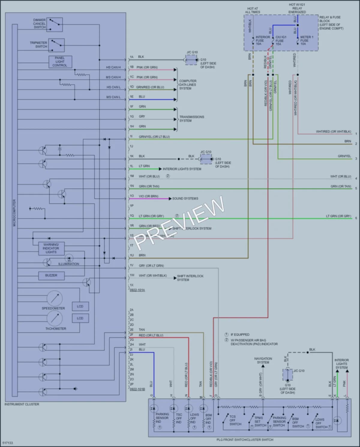 2017 Mazda CX9 Instrument Cluster wiring diagram preview